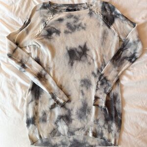 American Eagle Grey Tie Dye Braided Sweater Size Small